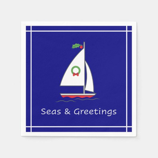 Serviette En Papier Mer et salutations Nautique Vacances Napkin Marine (Devant)