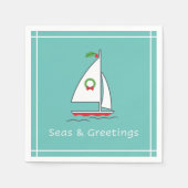 Serviette En Papier Mer et salutations Nautique Vacances Napkin Seafoa (Devant)