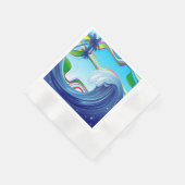 Serviette En Papier Mer Océan Grande Vague Eau (Coin)