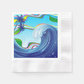 Serviette En Papier Mer Océan Grande Vague Eau (Devant)