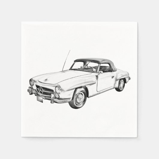 Serviette En Papier Mercedes Benz 300 sl Illustration (Devant)