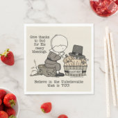 Serviette En Papier Merci (En situation)