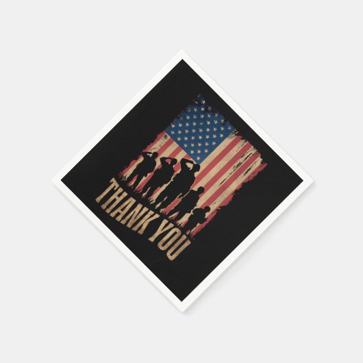 Serviette En Papier Merci Anciens Combattants Jour Américain Drapeau V (Coin)