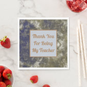 Serviette En Papier Merci Appréciation de l'enseignant Gold Blue class (En situation)