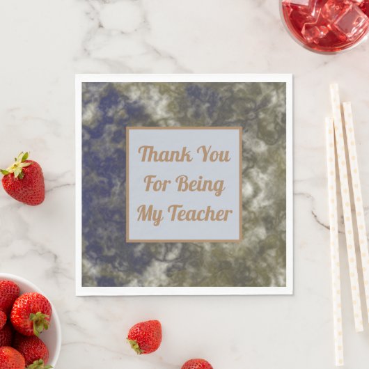 Serviette En Papier Merci Appréciation de l'enseignant Gold Blue class (En situation)