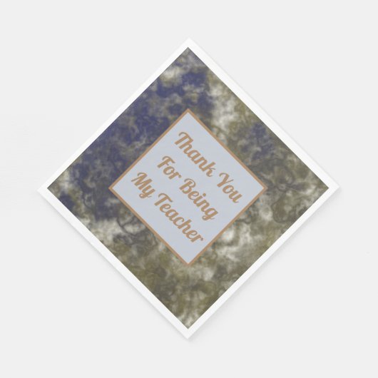 Serviette En Papier Merci Appréciation de l'enseignant Gold Blue class (Coin)