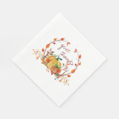 Serviette En Papier Merci au Citrouille de Thanksgiving (Coin)