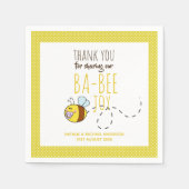 Serviette En Papier Merci BA-BEE Baby shower Polkadot jaune (Devant)