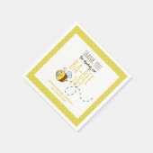 Serviette En Papier Merci BA-BEE Baby shower Polkadot jaune (Coin)