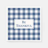 Serviette En Papier Merci bleu blanc En vichy vérifier Thanksgiving (Devant)