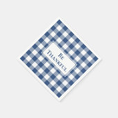 Serviette En Papier Merci bleu blanc En vichy vérifier Thanksgiving (Coin)
