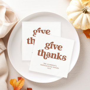 Serviette En Papier Merci.   Boho Retro Thanksgiving