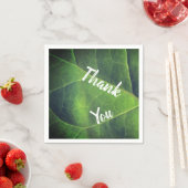Serviette En Papier Merci Bright Green Leaf Photo Appréciation (En situation)