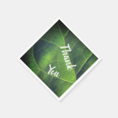 Serviette En Papier Merci Bright Green Leaf Photo Appréciation (Coin)