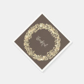Serviette En Papier Merci Brown Woodland Animal Rustique Automne Autom (Coin)