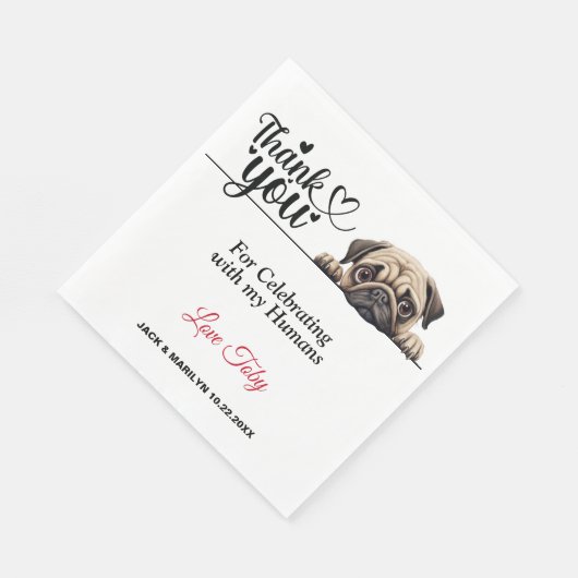 Serviette En Papier Merci carlin Mariage (Coin)