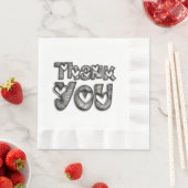 Serviette En Papier Merci Coeurs Drôle Typographie Napkins (En situation)
