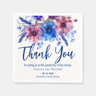 Serviette En Papier 💍 Merci Cornflowers et Lavande