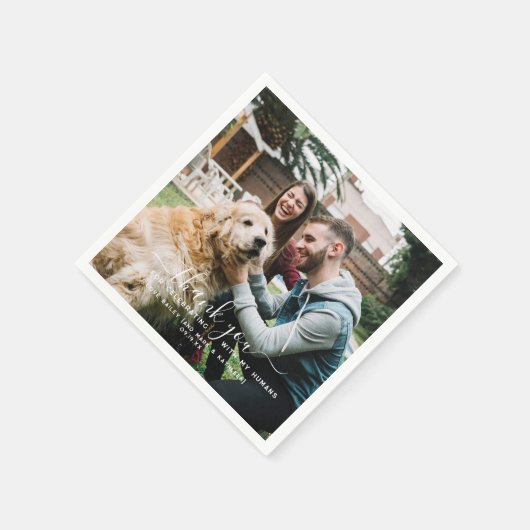 Serviette En Papier Merci | Cute Mariage chien animal (Coin)