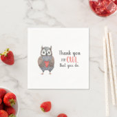 Serviette En Papier Merci Cute Owl (En situation)