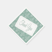 Serviette En Papier Merci Damask Patte Bleu, Vert Turquoise serviettes (Coin)