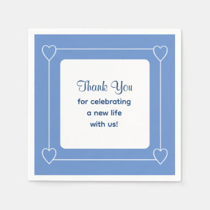 Serviette En Papier Merci de Baby shower bleu mignon pour célébrer