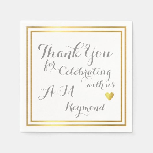 Serviette En Papier Merci de célébrer avec nous (Devant)