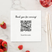 Serviette En Papier Merci de code QR personnalisé (En situation)
