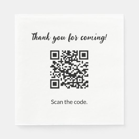 Serviette En Papier Merci de code QR personnalisé (Devant)