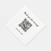Serviette En Papier Merci de code QR personnalisé (Coin)