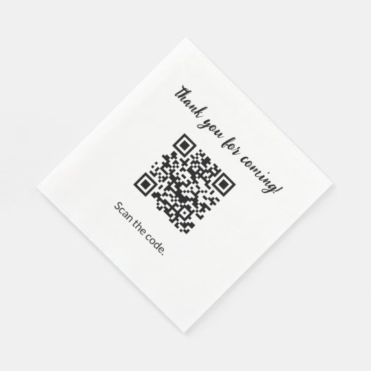 Serviette En Papier Merci de code QR personnalisé (Coin)