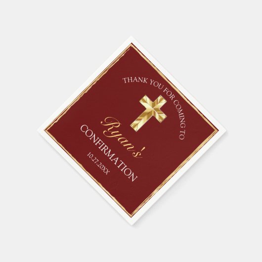 Serviette En Papier Merci de confirmation Elegant Gold Boys (Coin)