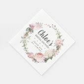 Serviette En Papier Merci de Fête des mariées rose rustique (Coin)