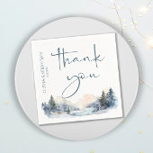 Serviette En Papier Merci de forêt rustique d'hiver