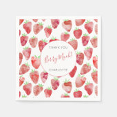 Serviette En Papier Merci de fraise personnalisé (Devant)