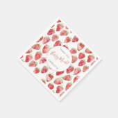 Serviette En Papier Merci de fraise personnalisé (Coin)