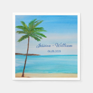 Serviette En Papier Merci de mariage de destination de plage tropicale