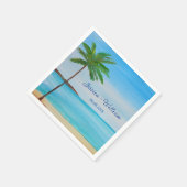 Serviette En Papier Merci de mariage de destination de plage tropicale (Coin)