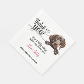 Serviette En Papier Merci de Mariage de pointeur court allemand (Coin)