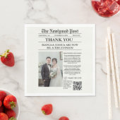 Serviette En Papier Merci de Mariage photo unique du journal (En situation)