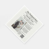 Serviette En Papier Merci de Mariage photo unique du journal (Coin)