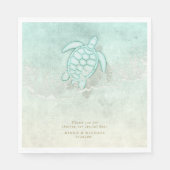 Serviette En Papier Merci de mariage Sea Foam Beach V1 ID837 (Devant)