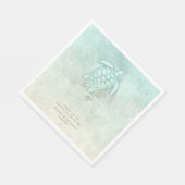 Serviette En Papier Merci de mariage Sea Foam Beach V1 ID837 (Coin)