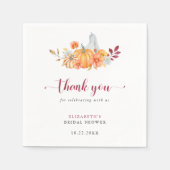 Serviette En Papier Merci de script du Citrouille Fête des mariées d'a (Devant)