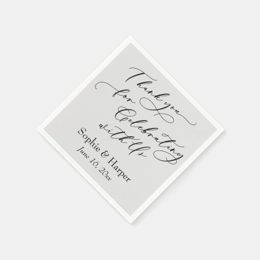 Serviette En Papier Merci de script pour célébrer avec nous Grey (Coin)