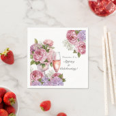 Serviette En Papier Merci de sipping & Celebrating floral (En situation)