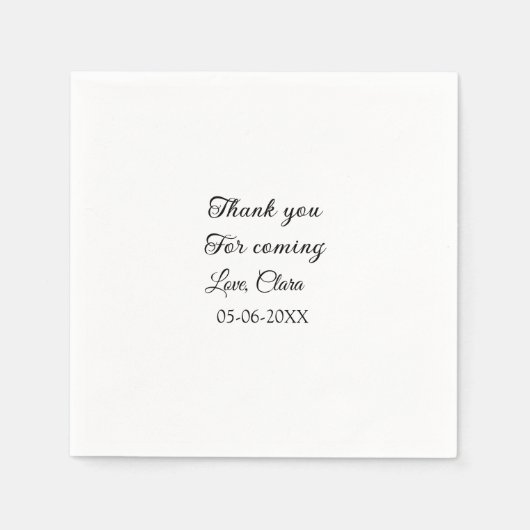 Serviette En Papier merci de venir ajouter un message texte (Devant)