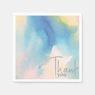 Serviette En Papier Merci dégradé bleu simple