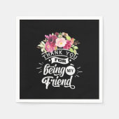 Serviette En Papier Merci D'Être Mes Amis (Devant)
