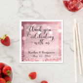 Serviette En Papier Merci d'or rose pour célébrer avec nous! (En situation)